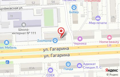 Бэби-Клуб на улице Гагарина на карте