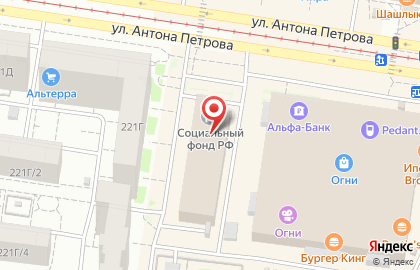 Результат на улице Антона Петрова на карте