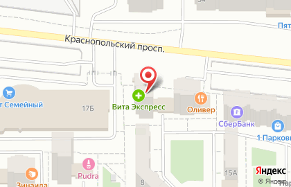 Пиццерия Красти пицца на Краснопольском проспекте на карте