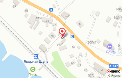 Пансионат Почта России в Лазаревском районе на карте