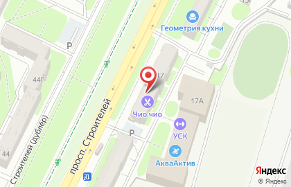 Корвет на проспекте Строителей на карте