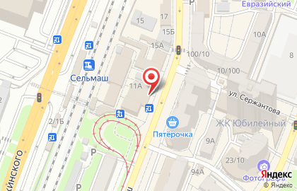 Первомайский район Киоск по продаже фруктов и овощей на проспекте Сельмаш на карте