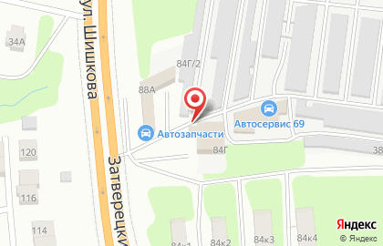 Магазин автотоваров Автозапчасти на улице Шишкова на карте