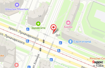Билайн, домашнего интернета и цифрового телевидения на проспекте Луначарского на карте