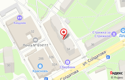 Аптека Планета Здоровья на улице Солдатова, 34 на карте