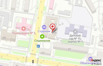 Азимут на Театральной улице на карте