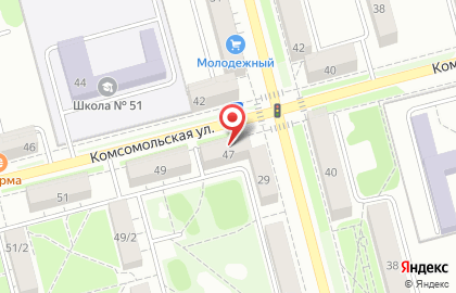 Почтовое отделение №21 в Комсомольске-на-Амуре на карте