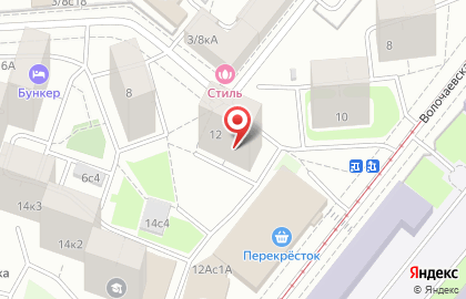 Перекресток на Волочаевской улице на карте