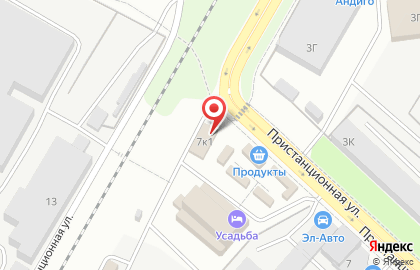 Строящееся административное здание по ул. Пристанционная, 7 к1 на карте