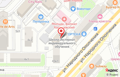 Юридическая компания Вектор Прайм на улице Народного Ополчения на карте