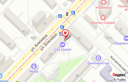 Гостиница City Hostel в Ленинском районе на карте
