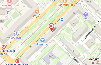 Subway в Центральном районе на карте