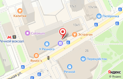 Барбершоп Borodach на метро Речной вокзал на карте