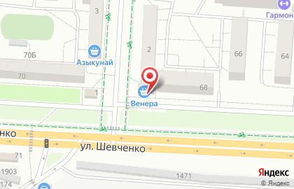 Продуктовый магазин Венера на улице Шевченко на карте