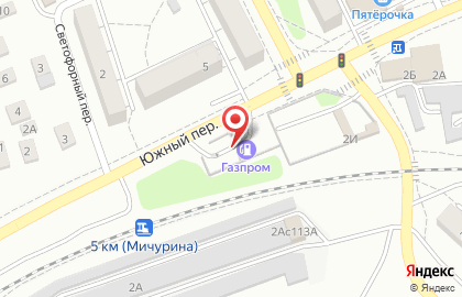 Заправочная станция Газпром в Южном переулке на карте