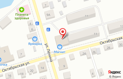 Супермаркет Магнит на Октябрьской улице на карте