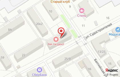 Стоматологический кабинет на улице Судостроителей на карте