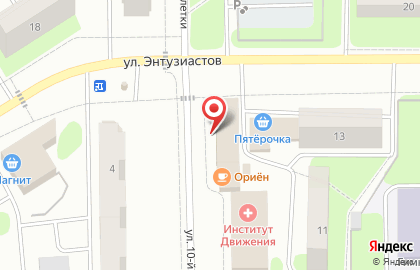 Киоск по продаже газет и журналов на улице Энтузиастов на карте