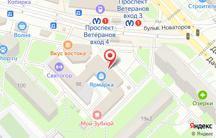 Терминал МТС банк на проспекте Ветеранов на карте