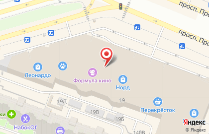 Перекресток на проспекте Просвещения на карте