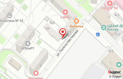 Московский центр качества образования на улице Пилота Нестерова на карте