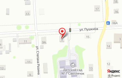 Детский сад Светлячок №7 на улице Пушкина на карте
