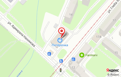 Супермаркет Пятерочка на Глеба Успенского на карте