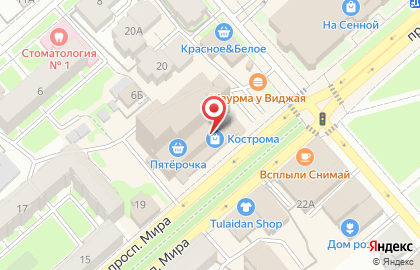 Супермаркет Пятёрочка на проспекте Мира, 21 на карте