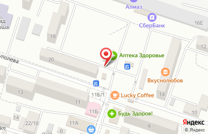 Продовольственный магазин на улице Туполева на карте
