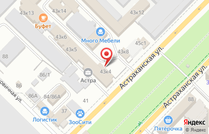 Торговый дом Пищевые технологии на Астраханской улице на карте