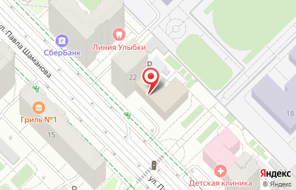 Банкомат Меткомбанк на улице Павла Шаманова на карте