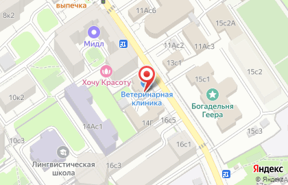Клиника Ветзвероцентр на Верхней Красносельской улице на карте
