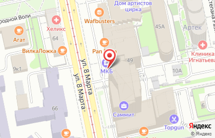 Коммерческий банк Кольцо Урала в Ленинском районе на карте