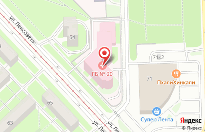Городская больница №20 в Московском районе на карте