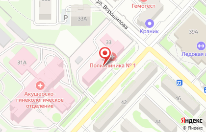 Аптека №23 на улице Ворошилова на карте