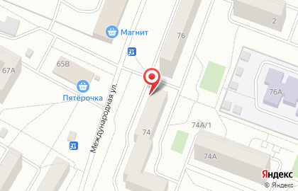Розничная сеть по продаже мясной продукции Давлекановский мясокомбинат на Международной улице на карте