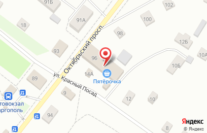 Супермаркет Пятерочка на Октябрьском проспекте на карте