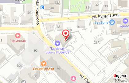 Лазертаг-арена Портал-62 на улице Маяковского на карте