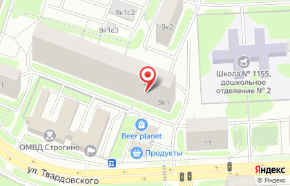 Всероссийская политическая партия Единая Россия на улице Твардовского на карте