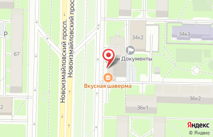 Продуктовый магазин Мини-маркет на Новоизмайловском проспекте на карте