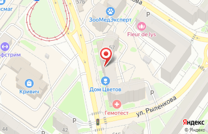 Цветочный салон Машенька на улице Рыленкова на карте