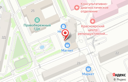 Супермаркет Магнит в Красноярске на карте