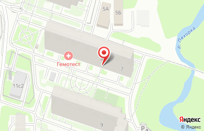 Киоск по продаже фруктов и овощей, г. Железнодорожный на Речной улице на карте