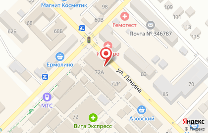 Банкомат СберБанк на улице Ленина, 72а в Азове на карте