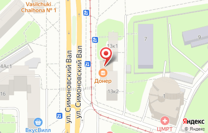 Киоск фастфудной продукции на улице Симоновский Вал на карте