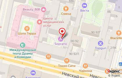 Караоке-ресторан Soprano в центре Санкт-Петербурга на карте