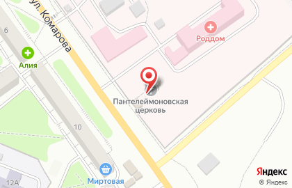 Храм во имя Святого Великомученика и Целителя Пантелеимона на улице Комарова на карте