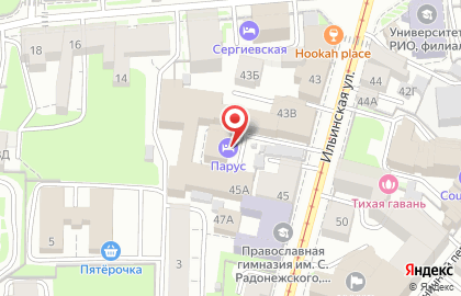 Отель Парус в Нижнем Новгороде на карте