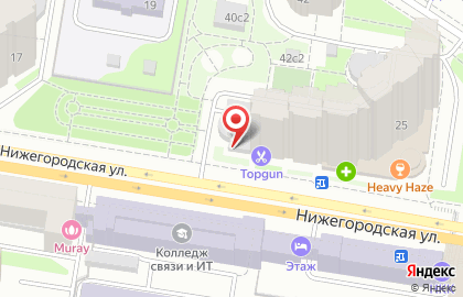 Барбершоп TOPGUN на Нижегородской улице, 25 на карте