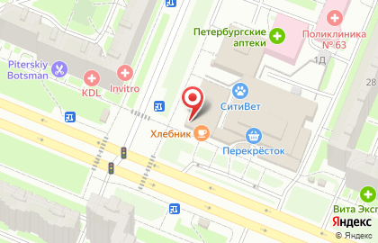 Продуктовый магазин в Санкт-Петербурге на карте